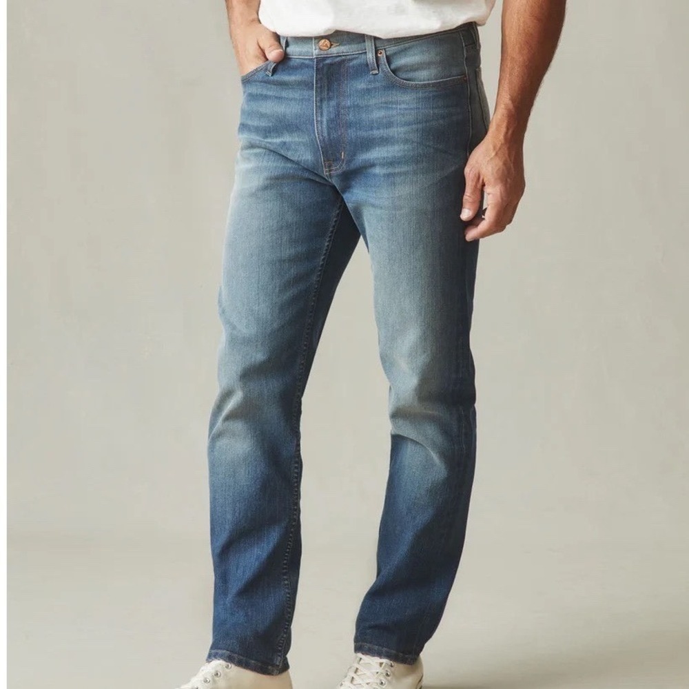 American Giant Dakota Jeans Mens 36x34 Blue Denim Preppy Cotton Stretch Straight